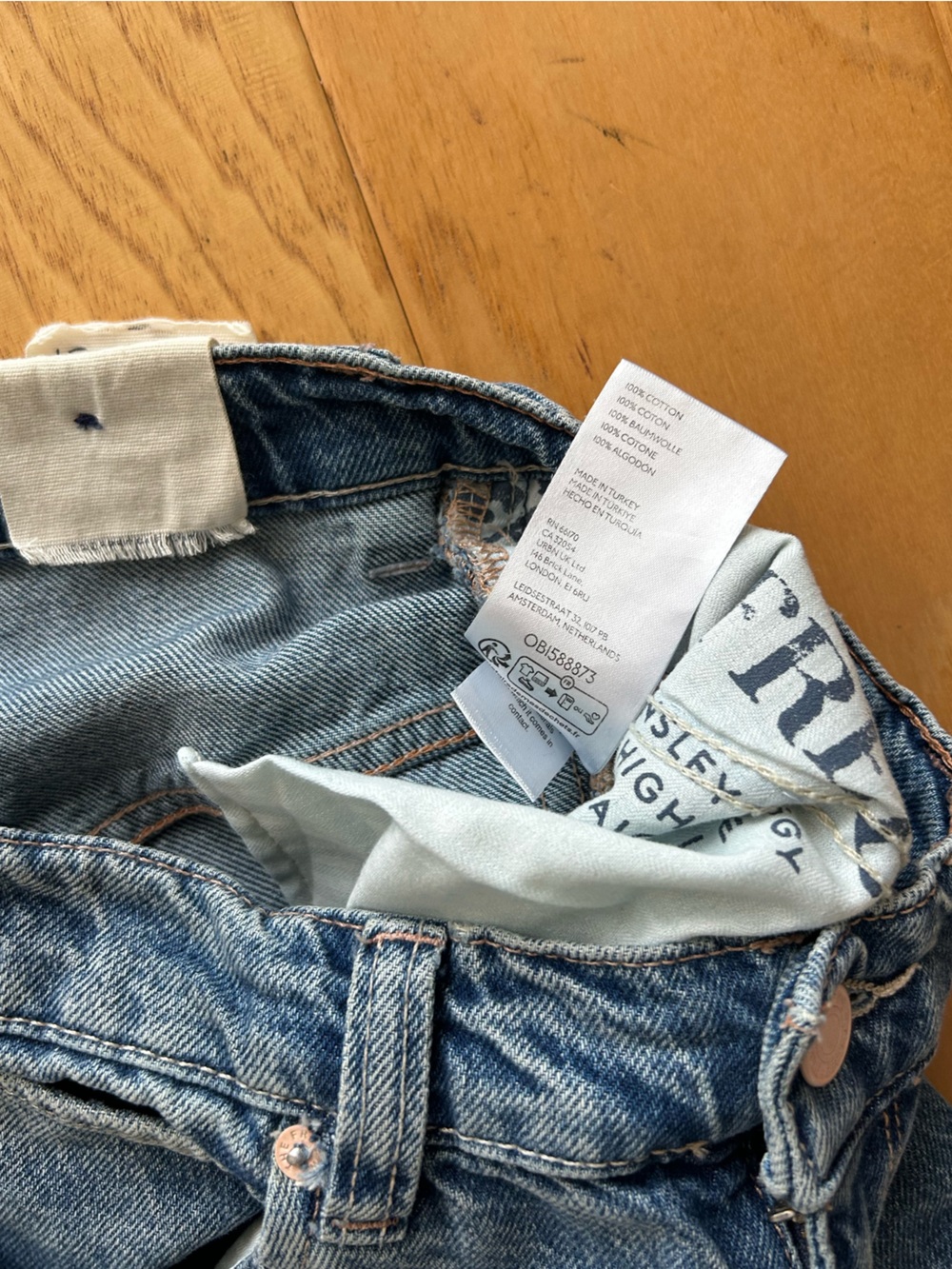 We The Free 31 NWT Tinsley Baggy Denim Blue Jeans High Rise Relaxed Straight - Picture 6 of 7